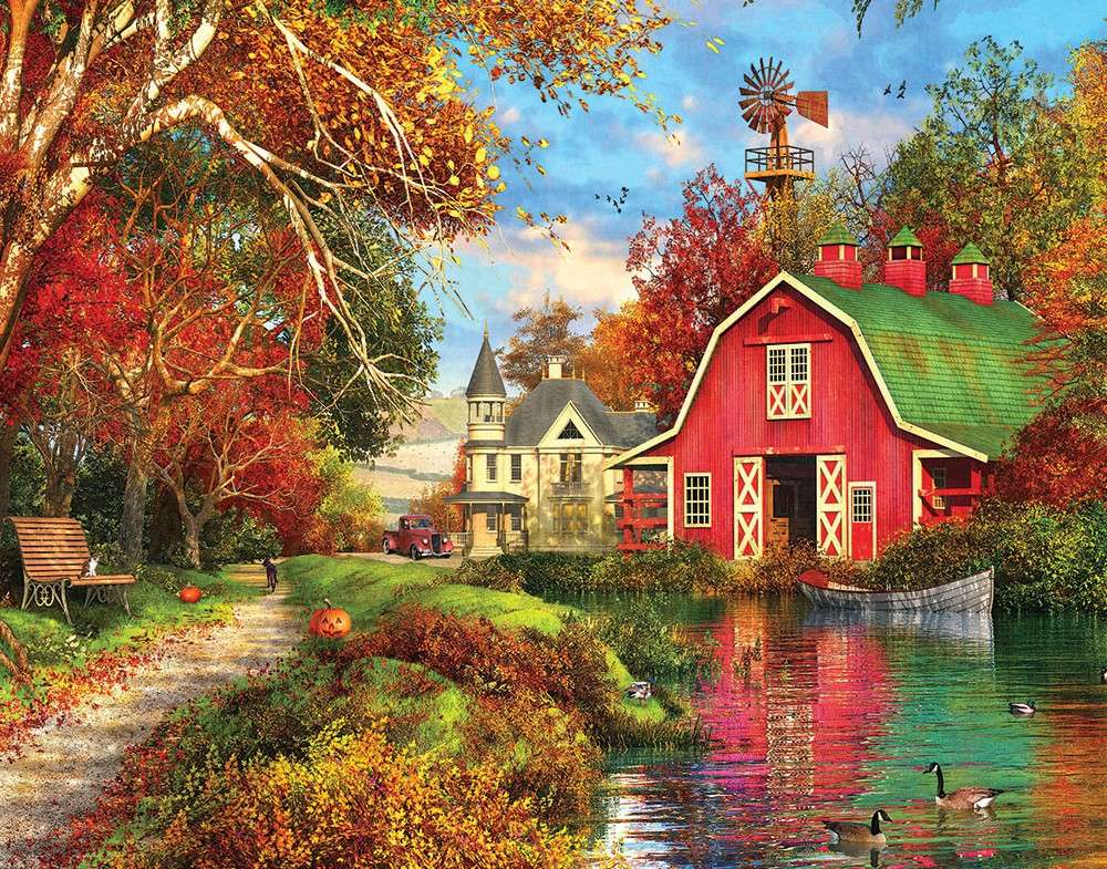 Cottages by the pond online puzzle