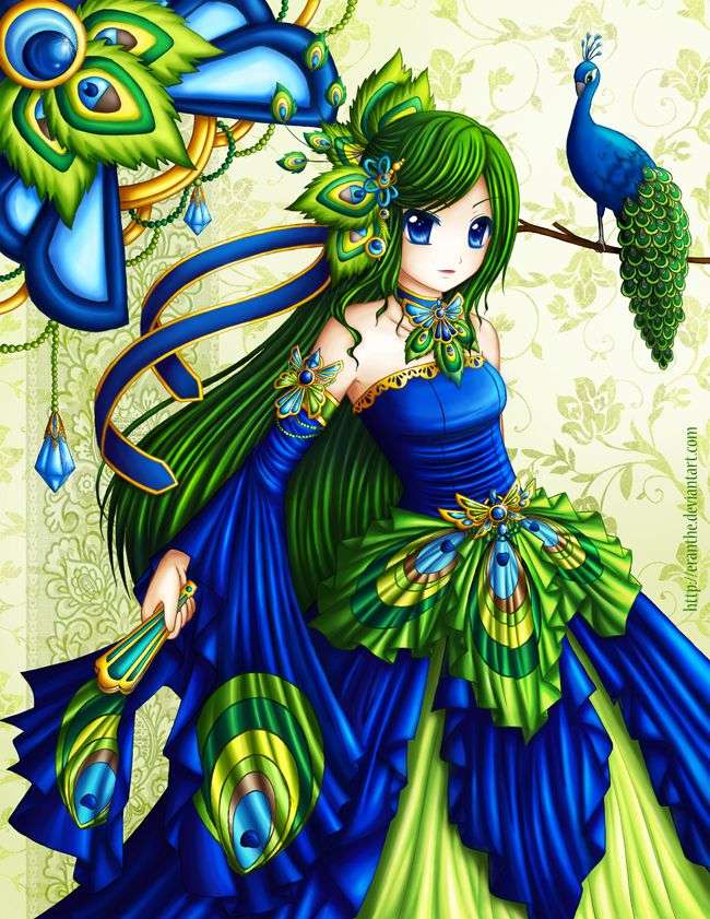 Anime peacock jigsaw puzzle online