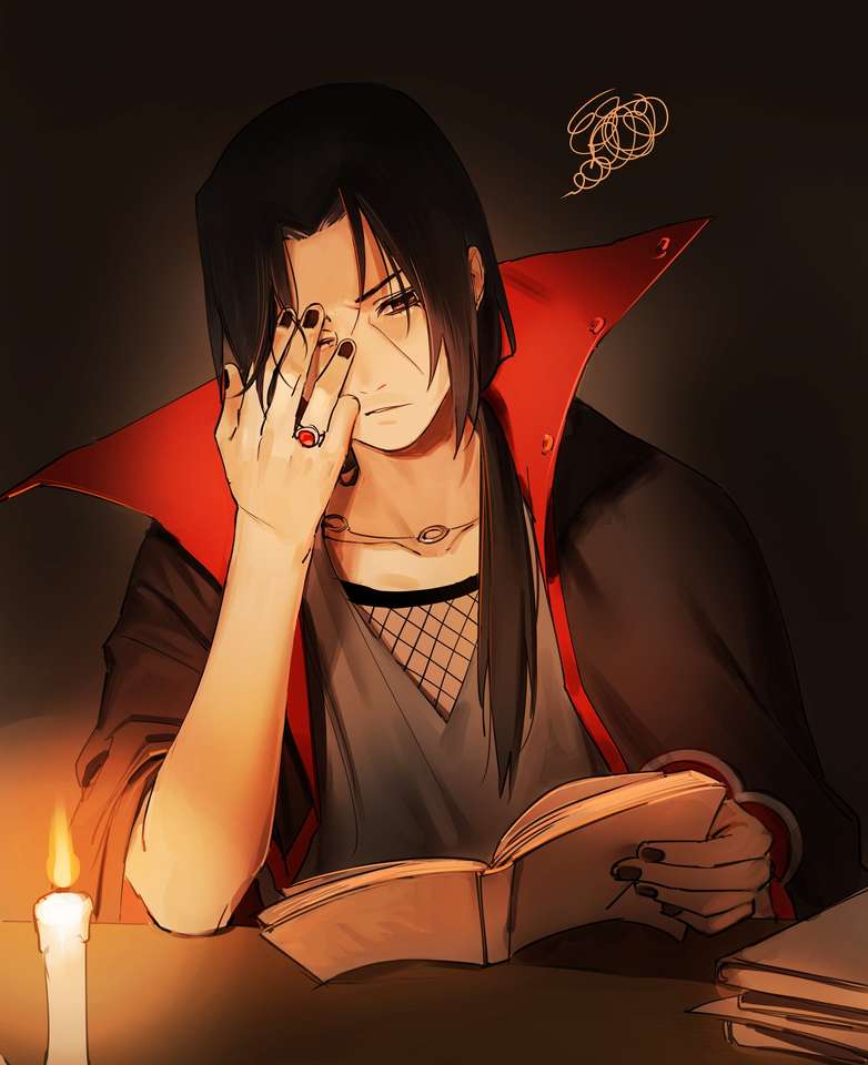 Itachi reading by candle jigsaw puzzle online