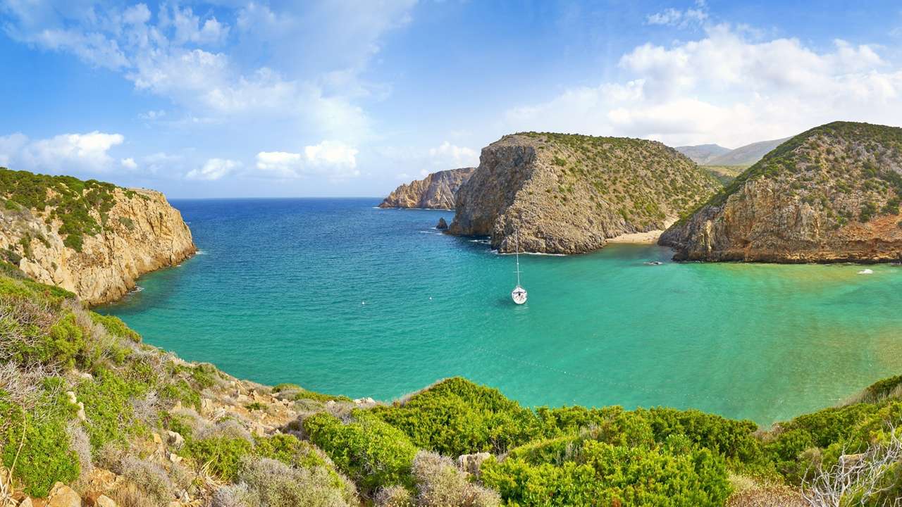 Elba Island utanför den toskanska kusten pussel på nätet