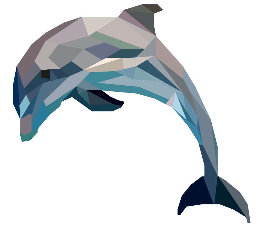 Делфин с геометрични фигури онлайн пъзел