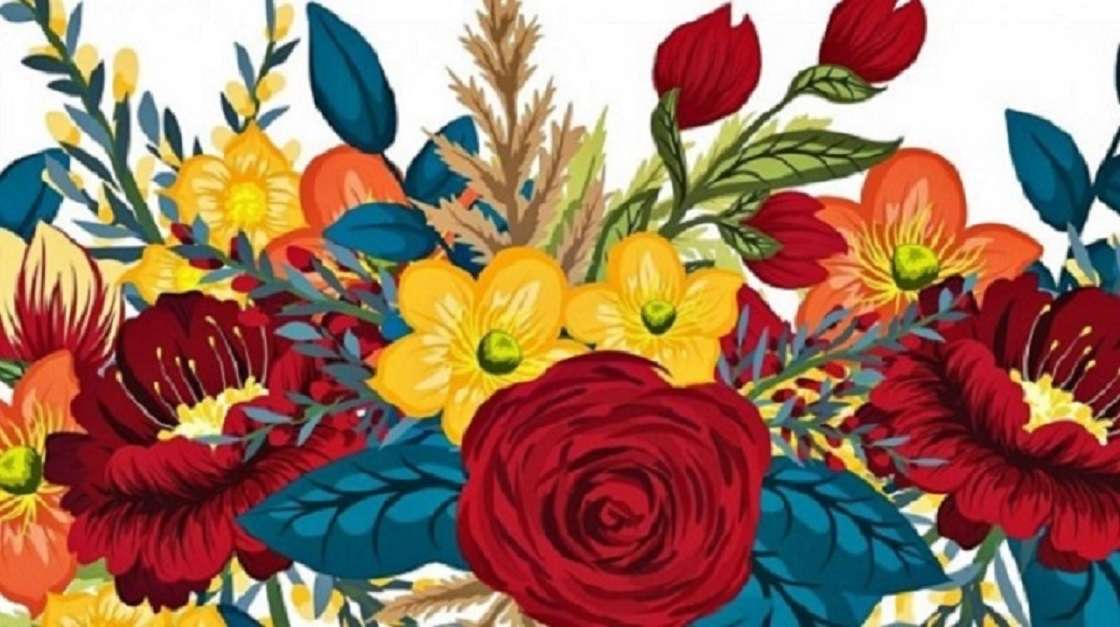 színes virágok kirakós online