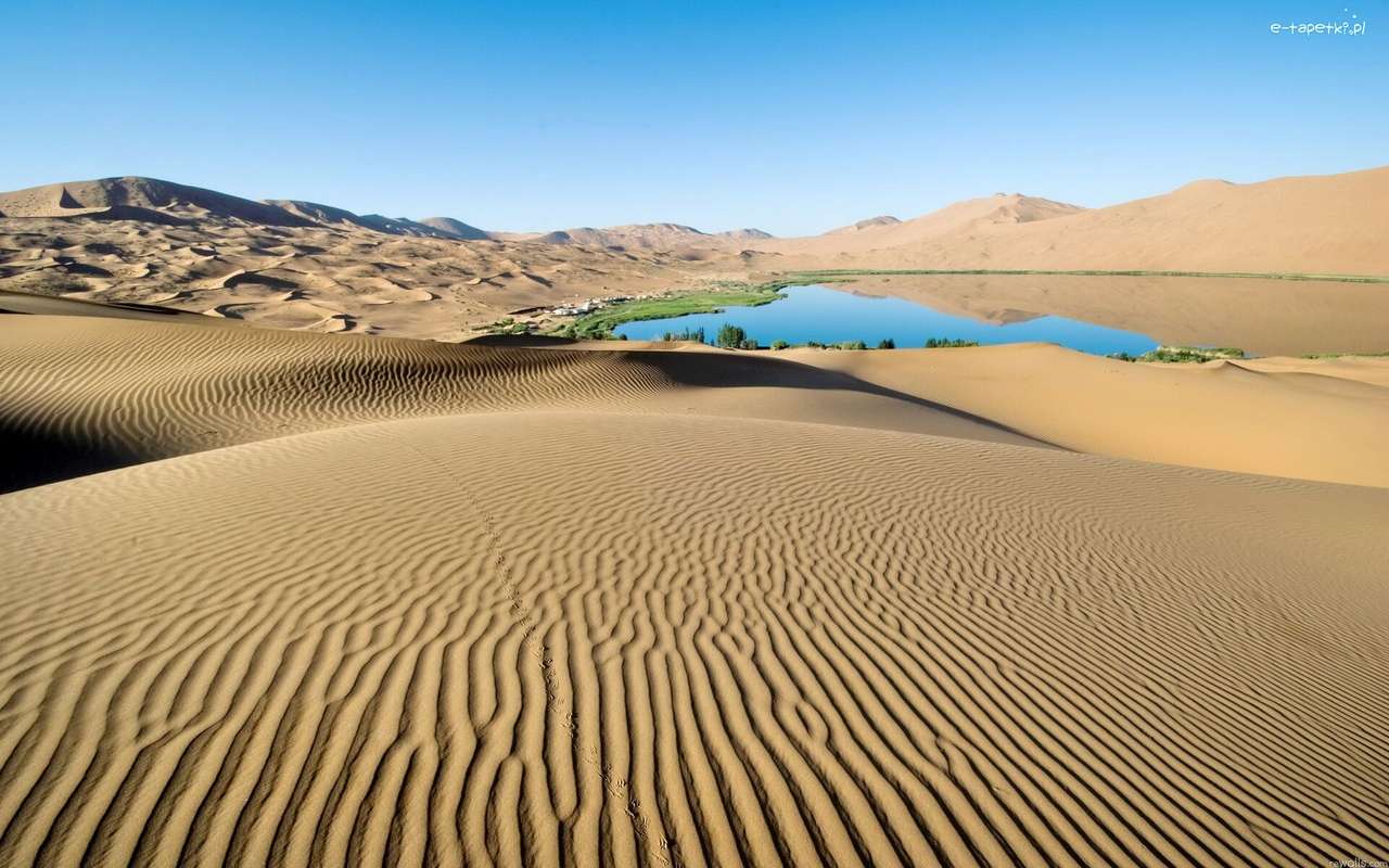 Dünen, Wüste, See Online-Puzzle