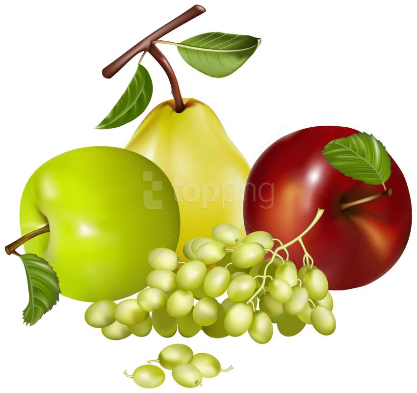 Fruits pomme raisins et poire puzzle en ligne