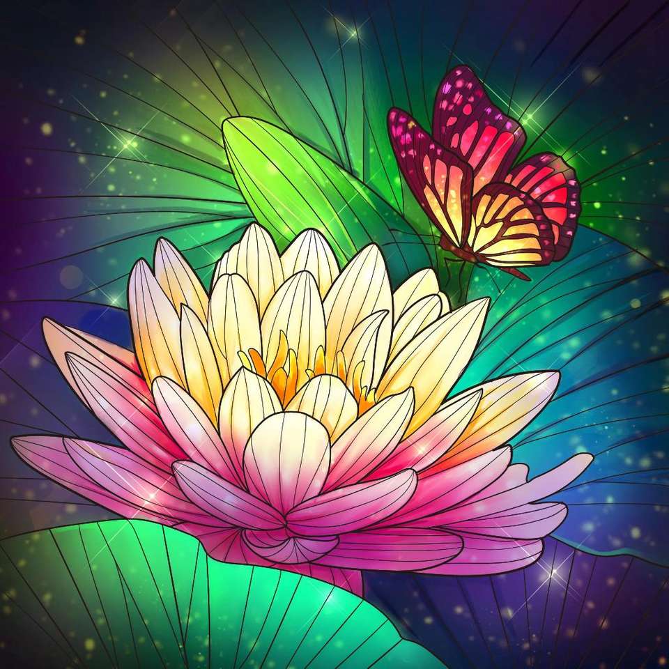 Fleurs à travers les yeux d'un papillon puzzle en ligne