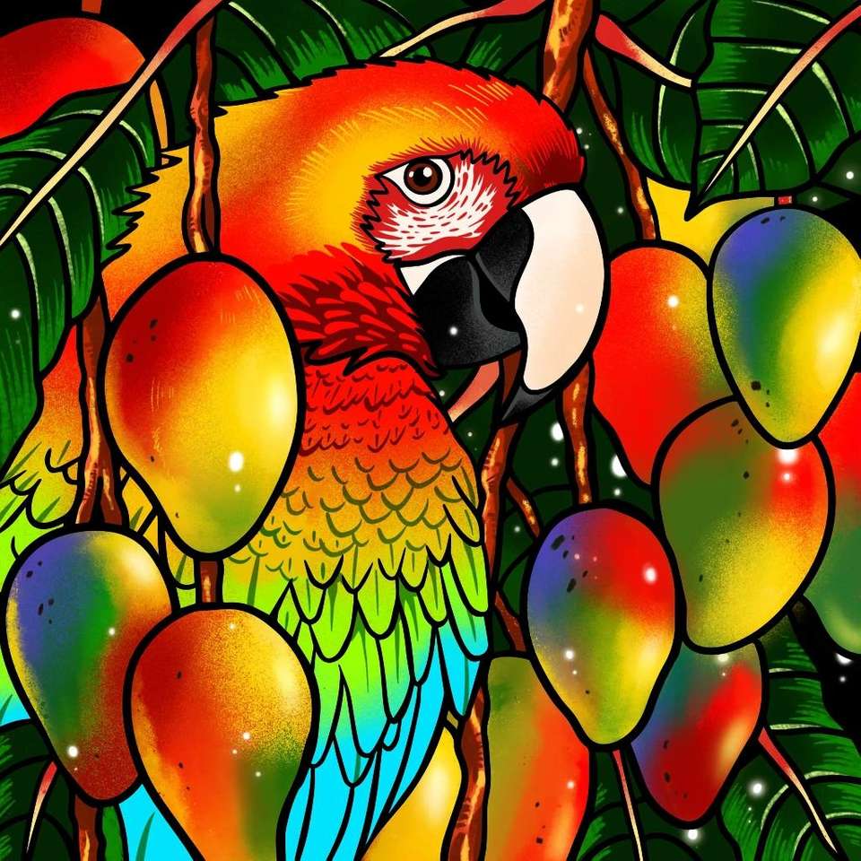 Papegoja im djungel Pussel online