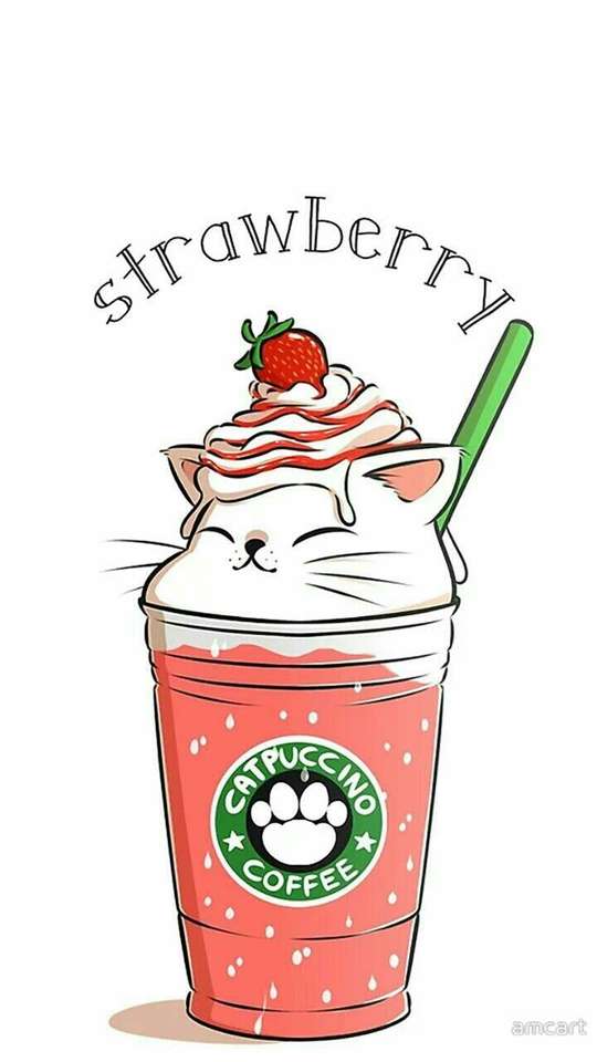Strawberry Catpuccino! puzzle online