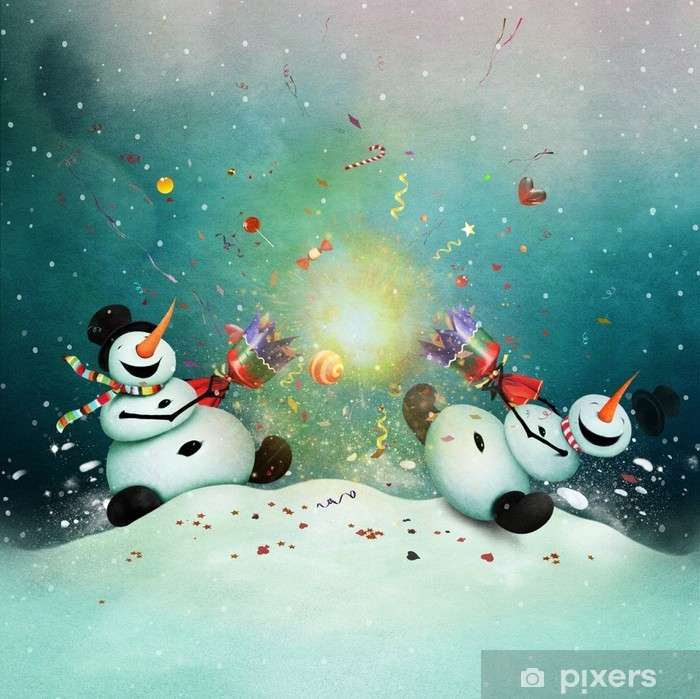 Inverno con pupazzi di neve puzzle online