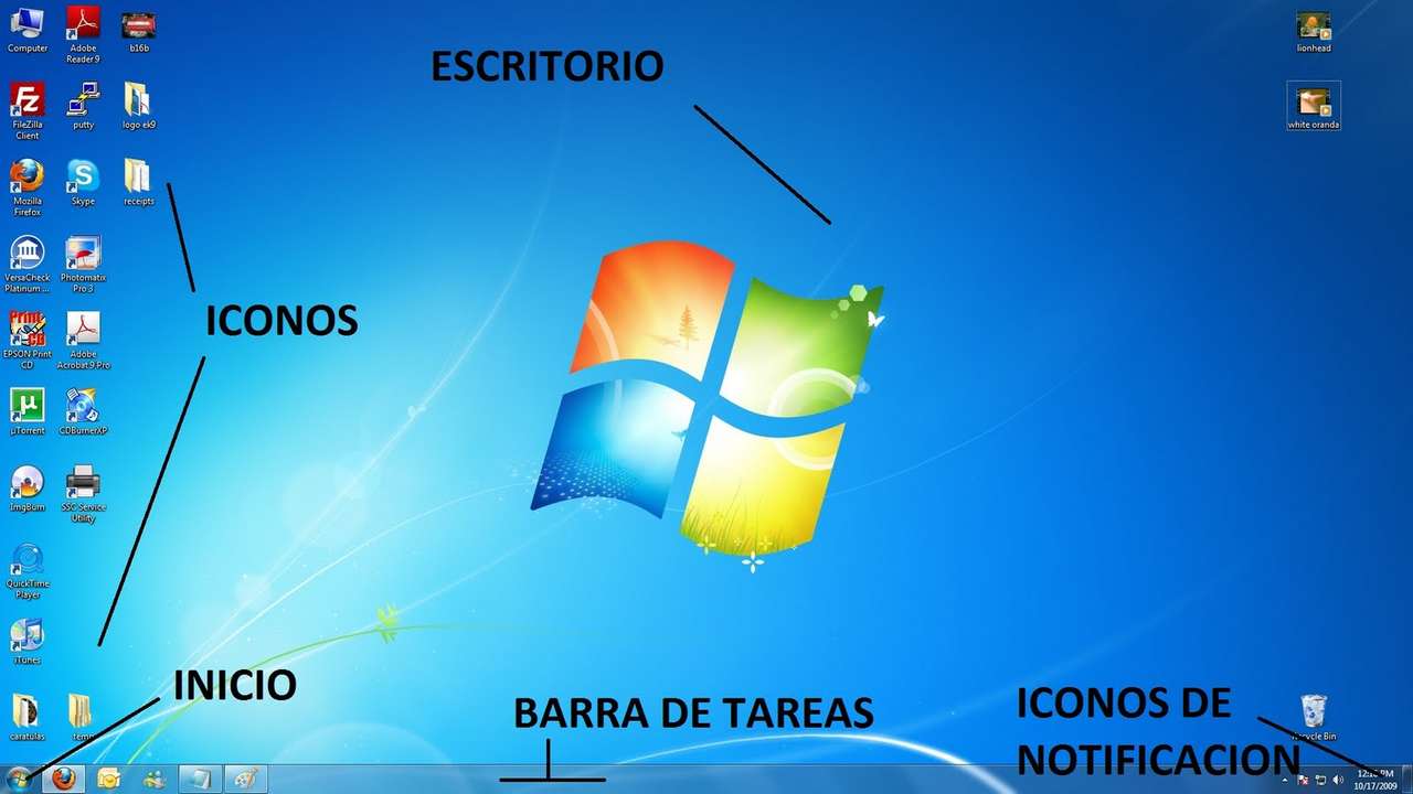 Части от работния плот на Windows онлайн пъзел