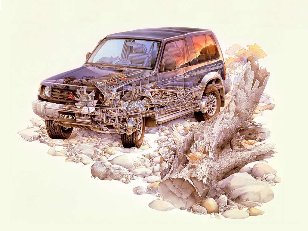 1992 Mitsubishi Pajero Металлический верх онлайн-пазл