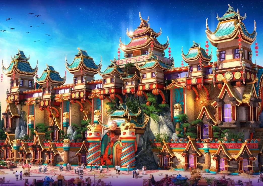 prédio colorido na china quebra-cabeças online