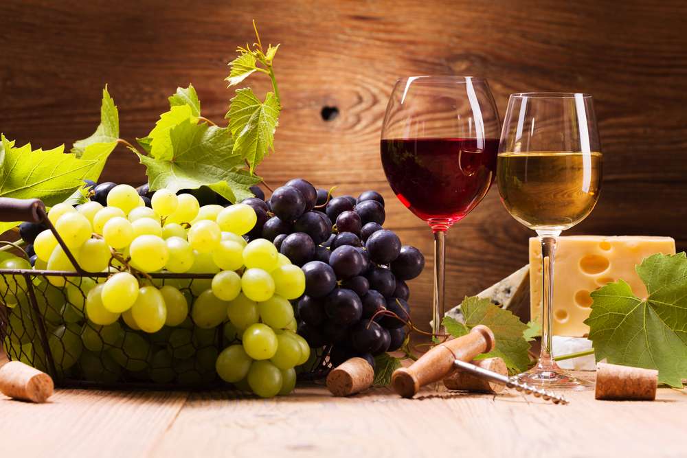 Herfststemming wijn druiven kaas online puzzel