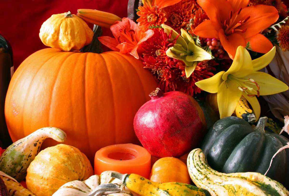 Есенна декорация с тикви онлайн пъзел