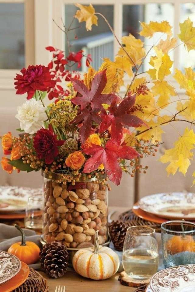 Podzimní dekorace na stůl skládačky online