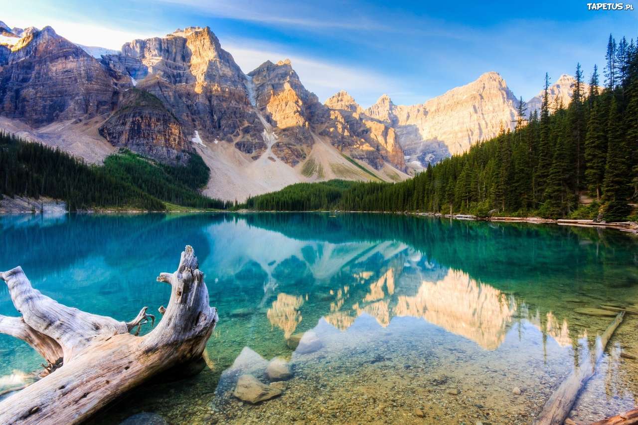 Mountains, lake online puzzle