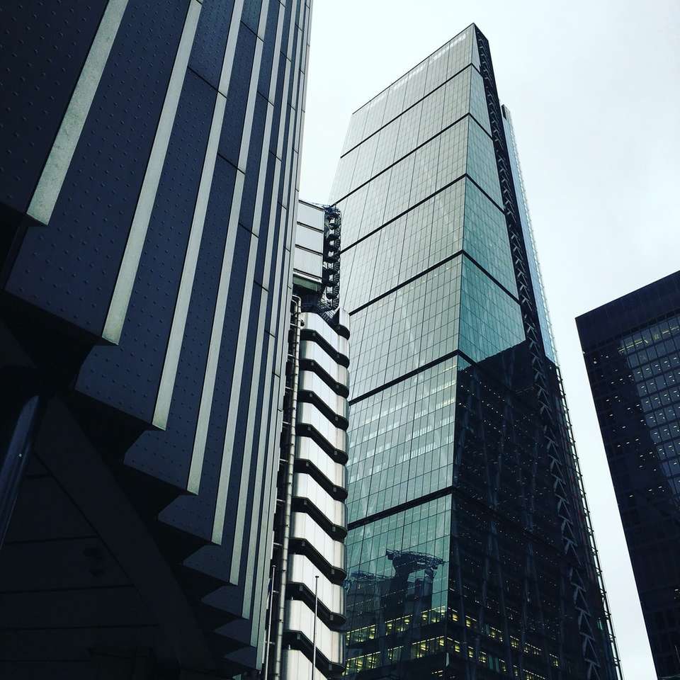 fotografie în tonuri de gri a clădirii înalte puzzle online