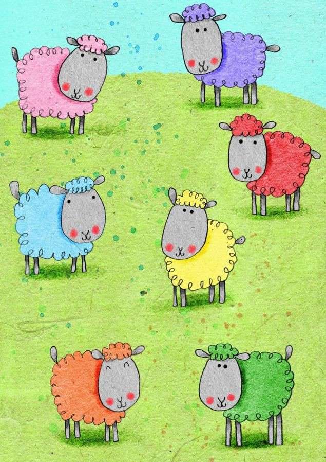 カラフルな羊 ジグソーパズルオンライン
