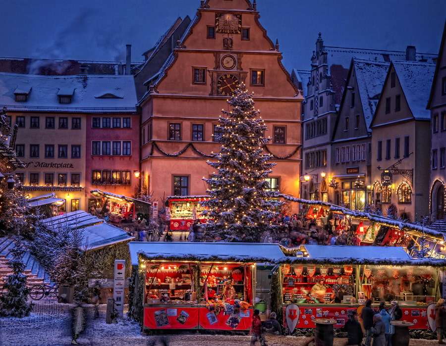 Mercado de Navidad en Rothenburg Tauber rompecabezas en línea