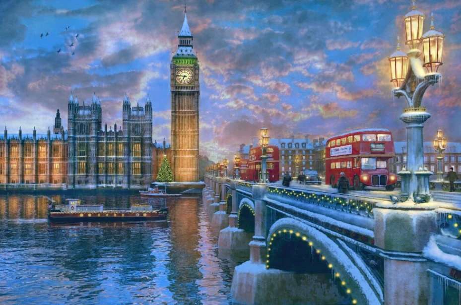 London mit Lichterketten Online-Puzzle