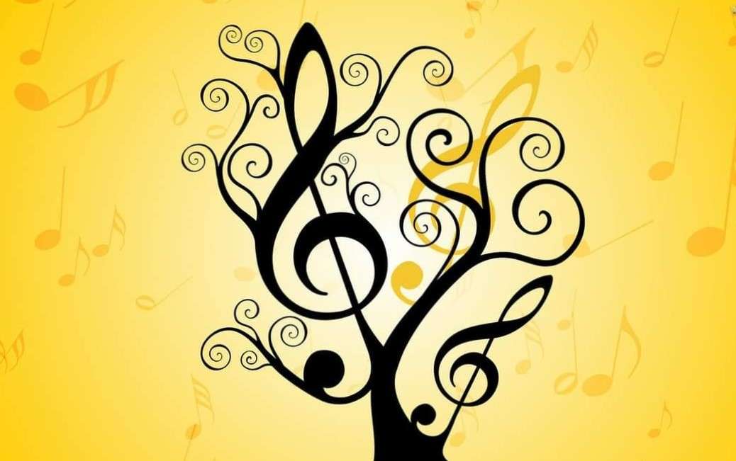 желтое музыкальное дерево онлайн-пазл