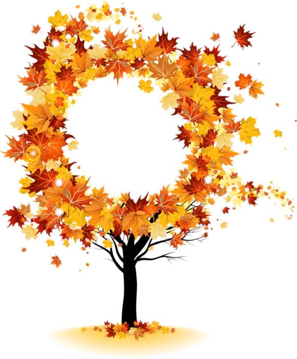 höstens runda träd Pussel online