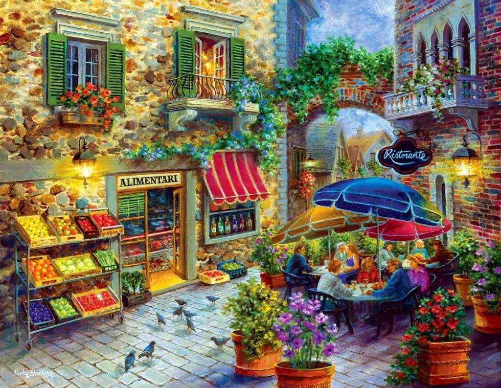 street with flowers jigsaw puzzle online