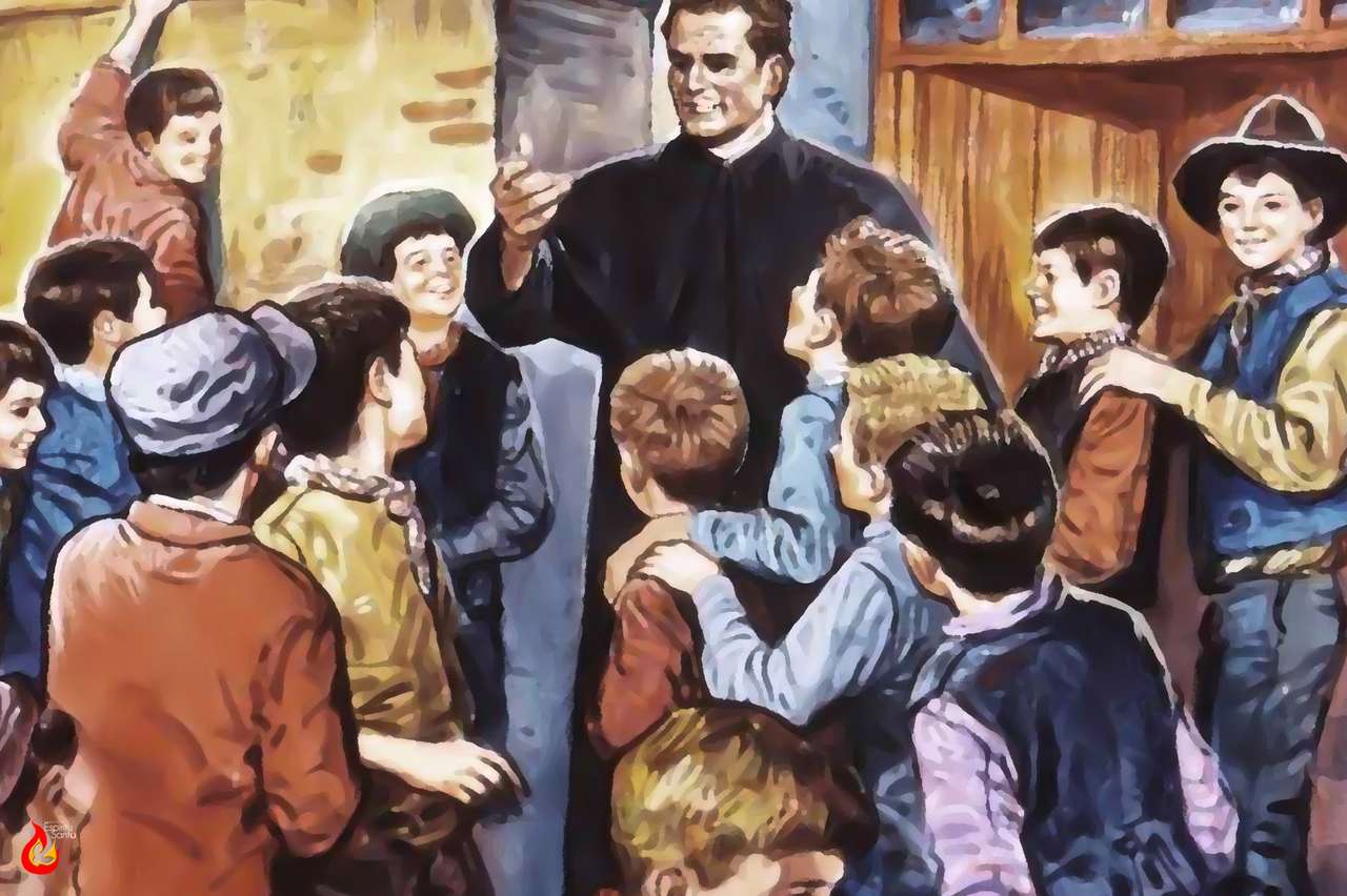 Don Bosco och hans vänner pussel på nätet