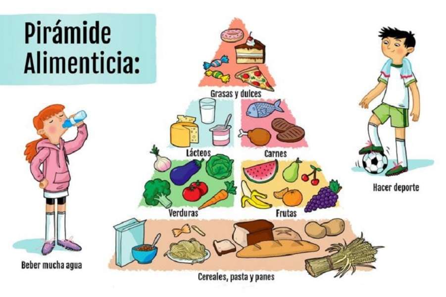 Potravinová pyramida - předpokládejte zdravý život online puzzle
