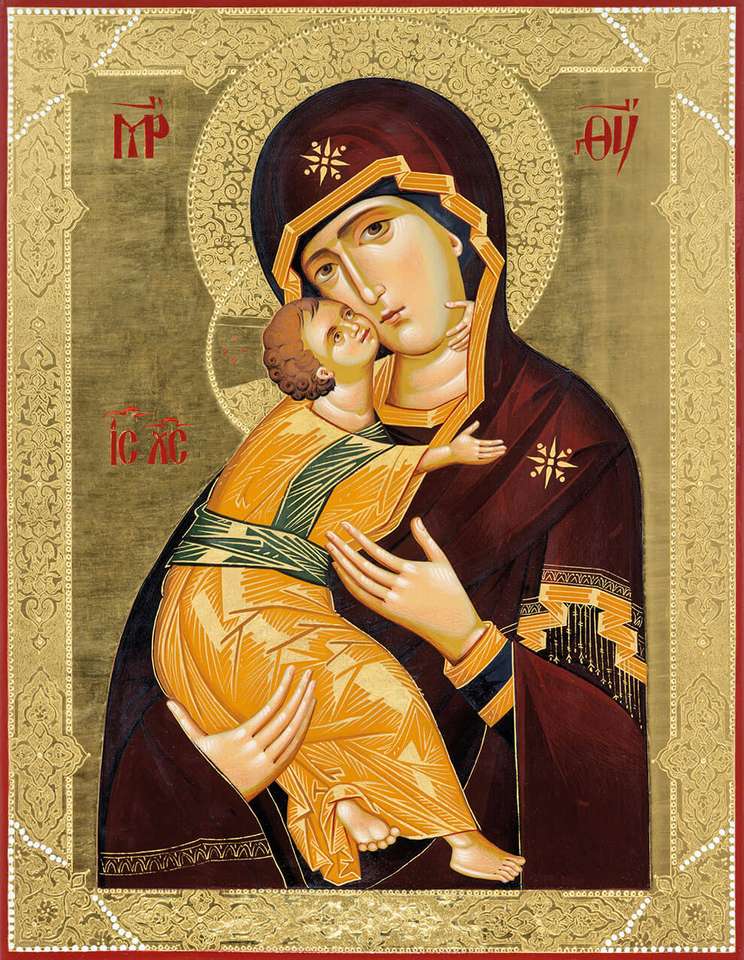 Богородица с младенцем пазл онлайн