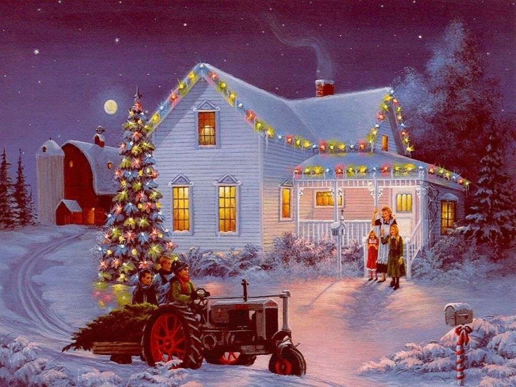 Karácsonyi festés online puzzle