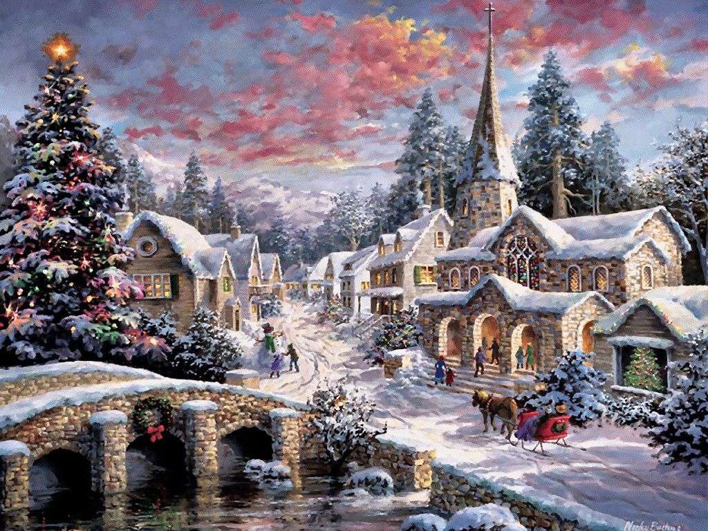 Karácsonyi festés kirakós online