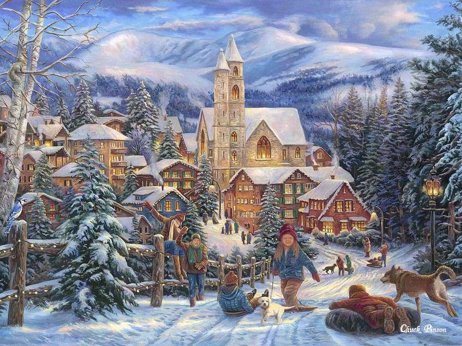 Gemälde Weihnachten Online-Puzzle