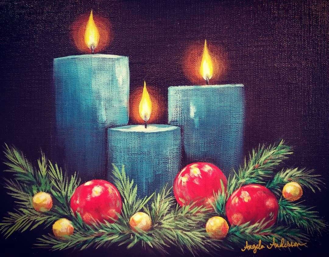 Malování adventních svíček online puzzle