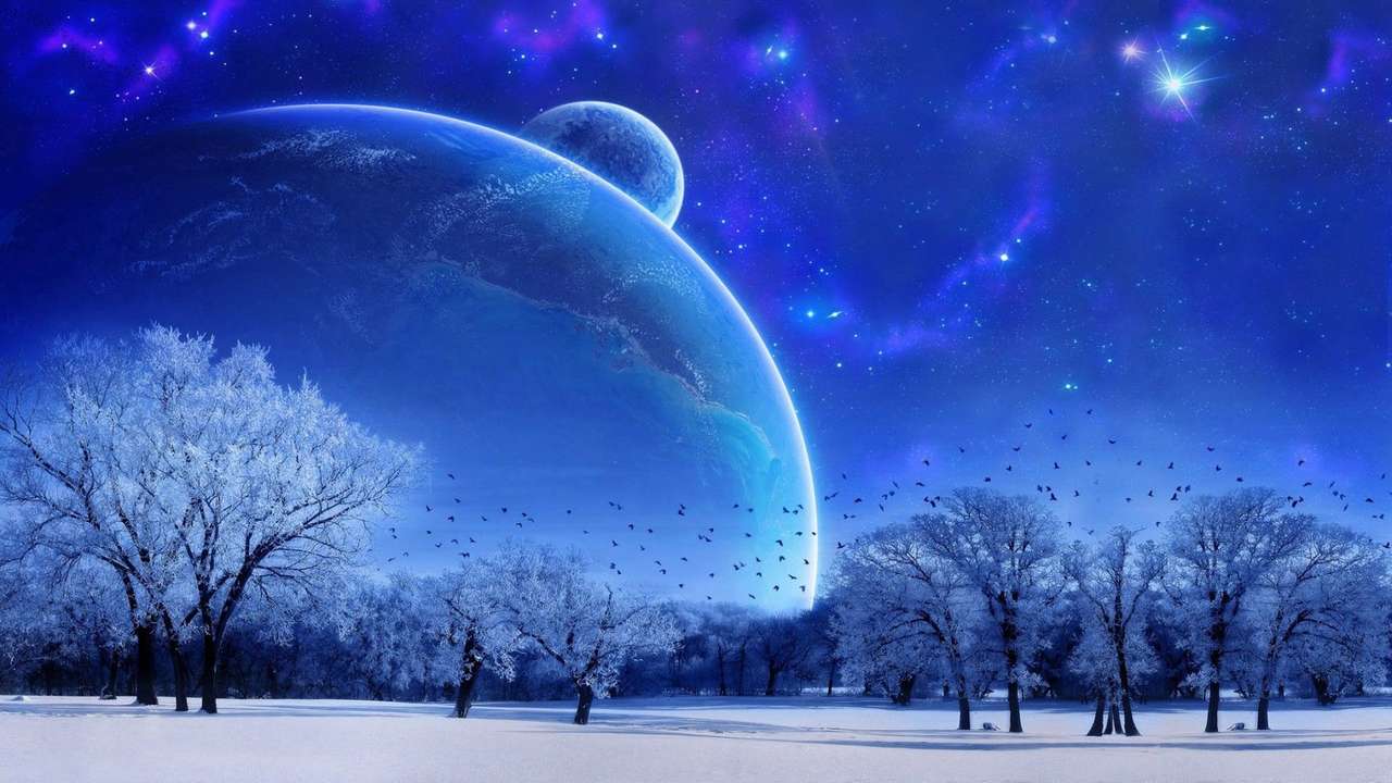 planety v zimě skládačky online