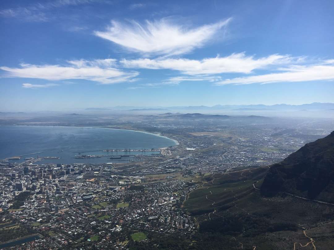 luchtfoto van de stad overdag online puzzel