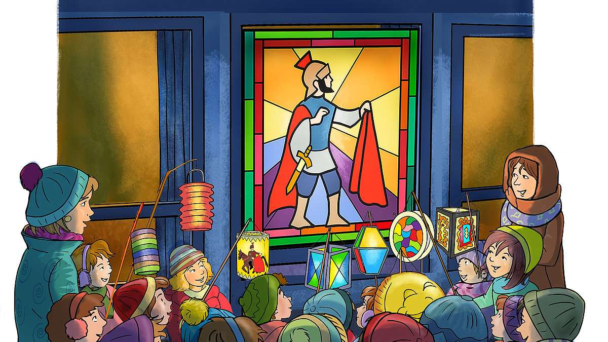 Szent Márton gyermek felvonulás lámpásokkal online puzzle
