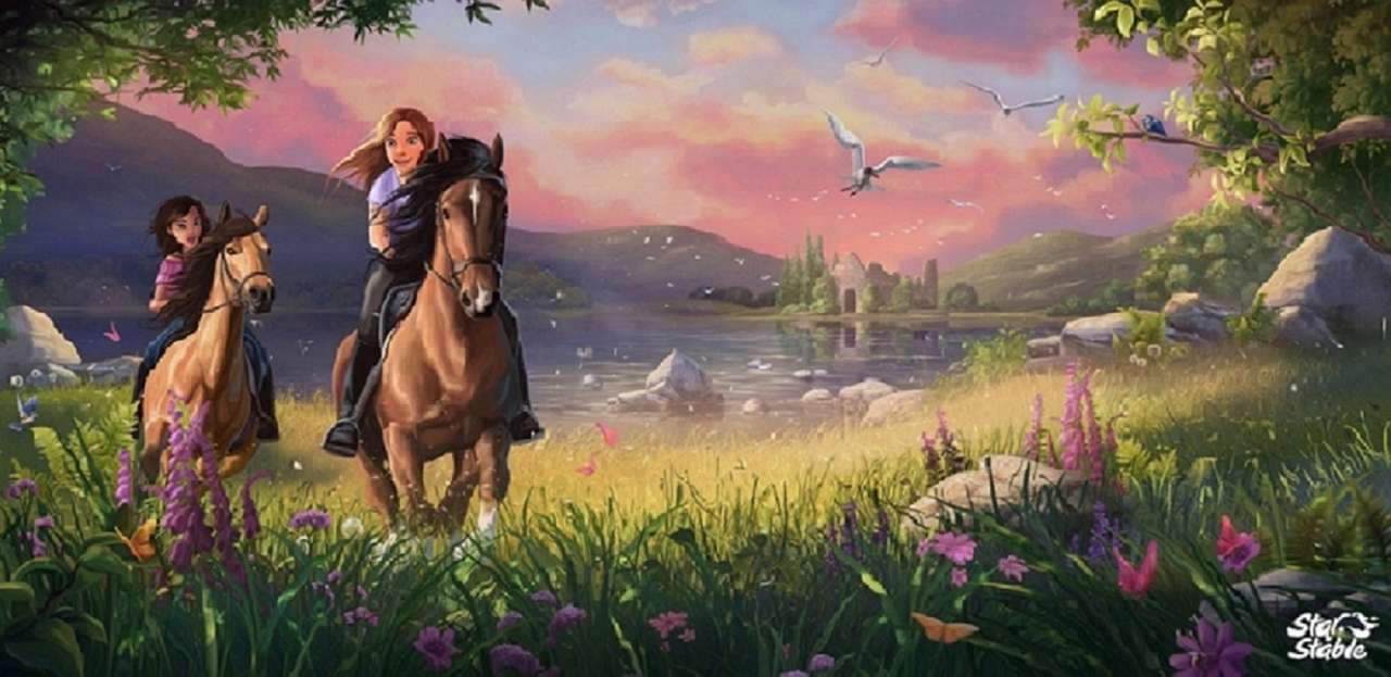 meisjes op paarden online puzzel