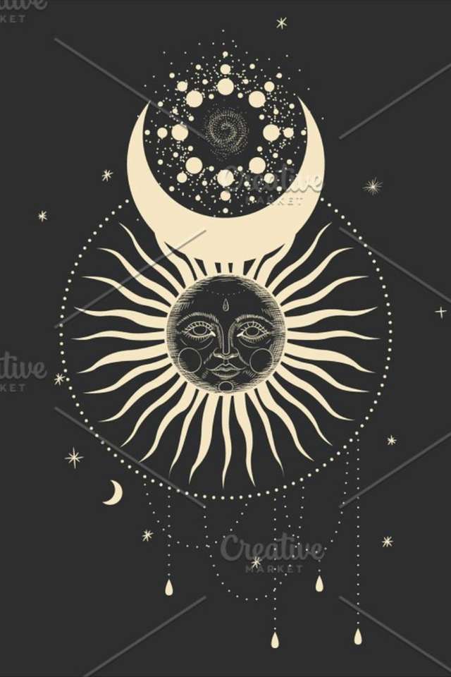 Der Mond und die Sonne (Sonnenfinsternis) Online-Puzzle