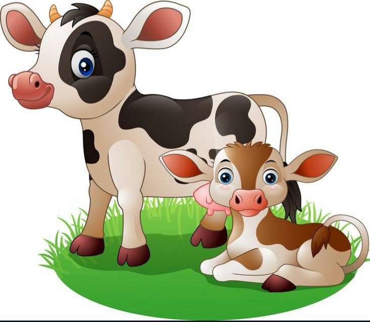 Ko och kalv pussel på nätet