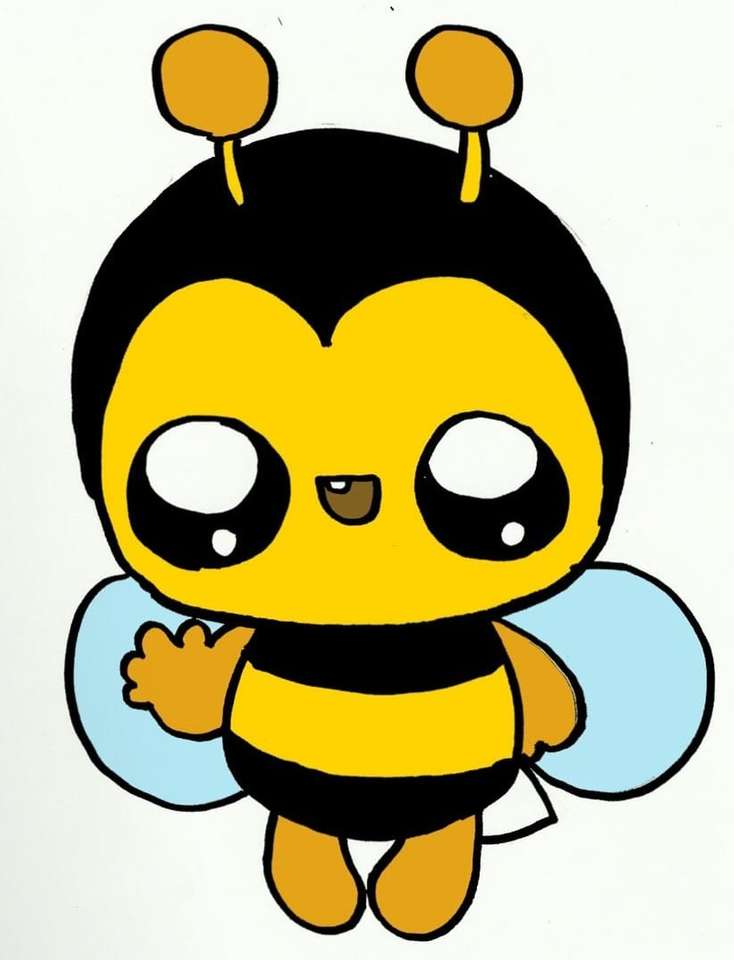 χαρούμενη μικρή μέλισσα αγαπά και τρώει λουλούδια παζλ online