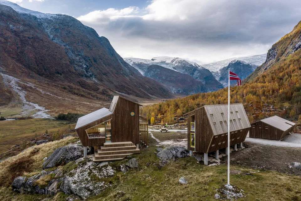 εξοχικές κατοικίες στα βουνά - Σκανδιναβία online παζλ