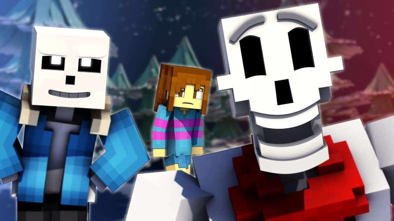 Sans and Papyrus Minecraft jigsaw puzzle online