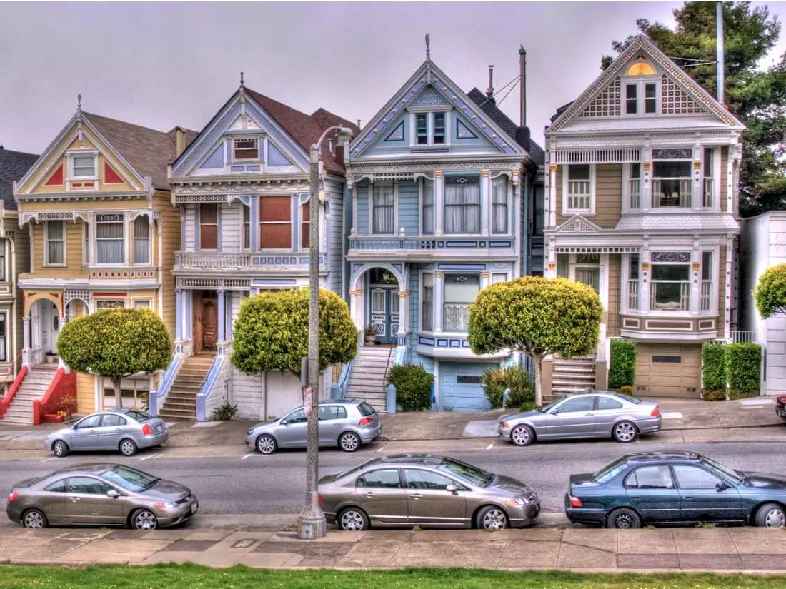 Colorful houses San Francisco online puzzle