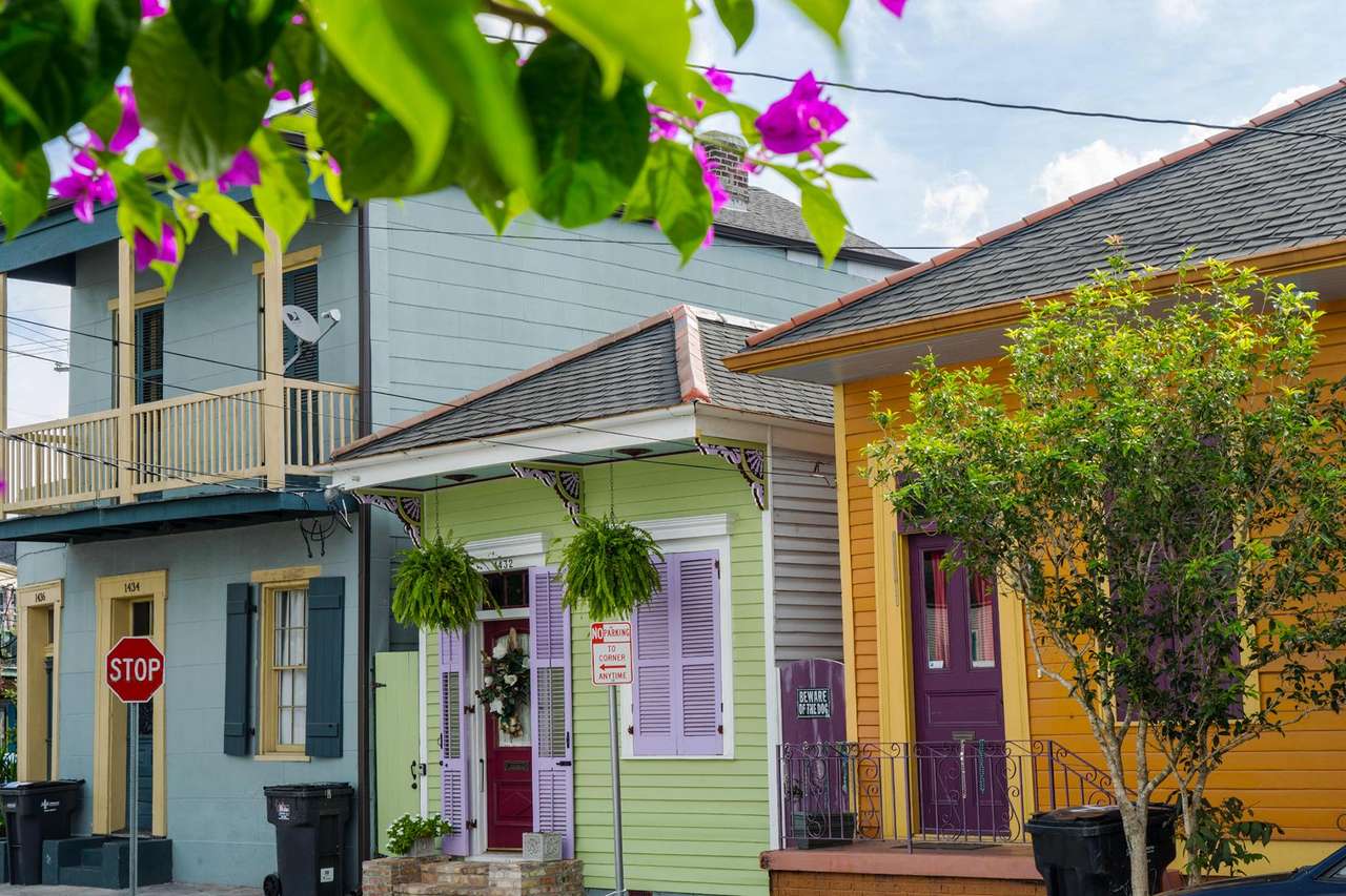 Цветни къщи в Ню Орлиънс онлайн пъзел