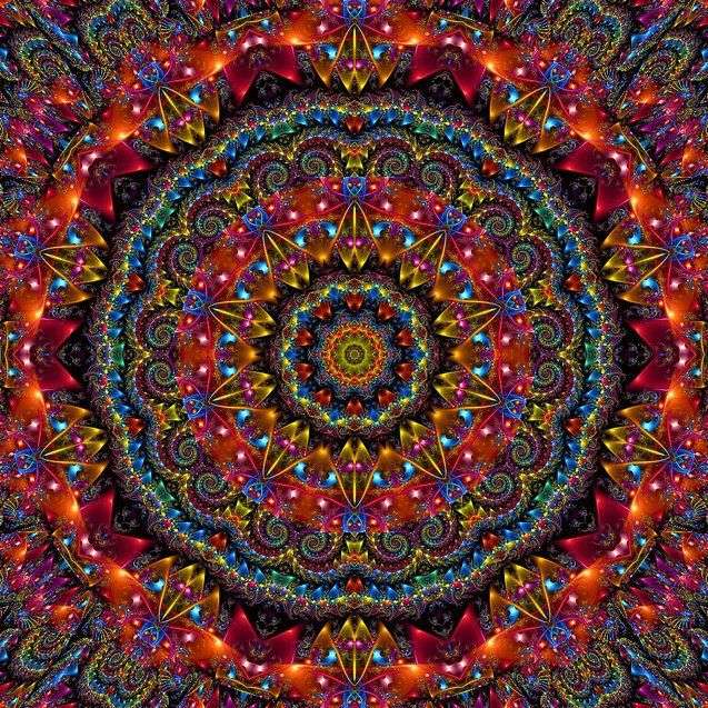 Mandala en plusieurs couleurs puzzle en ligne