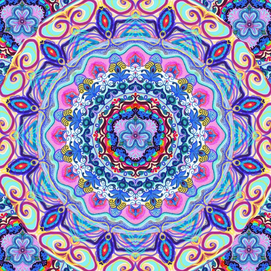 Mandala i många färger pussel på nätet