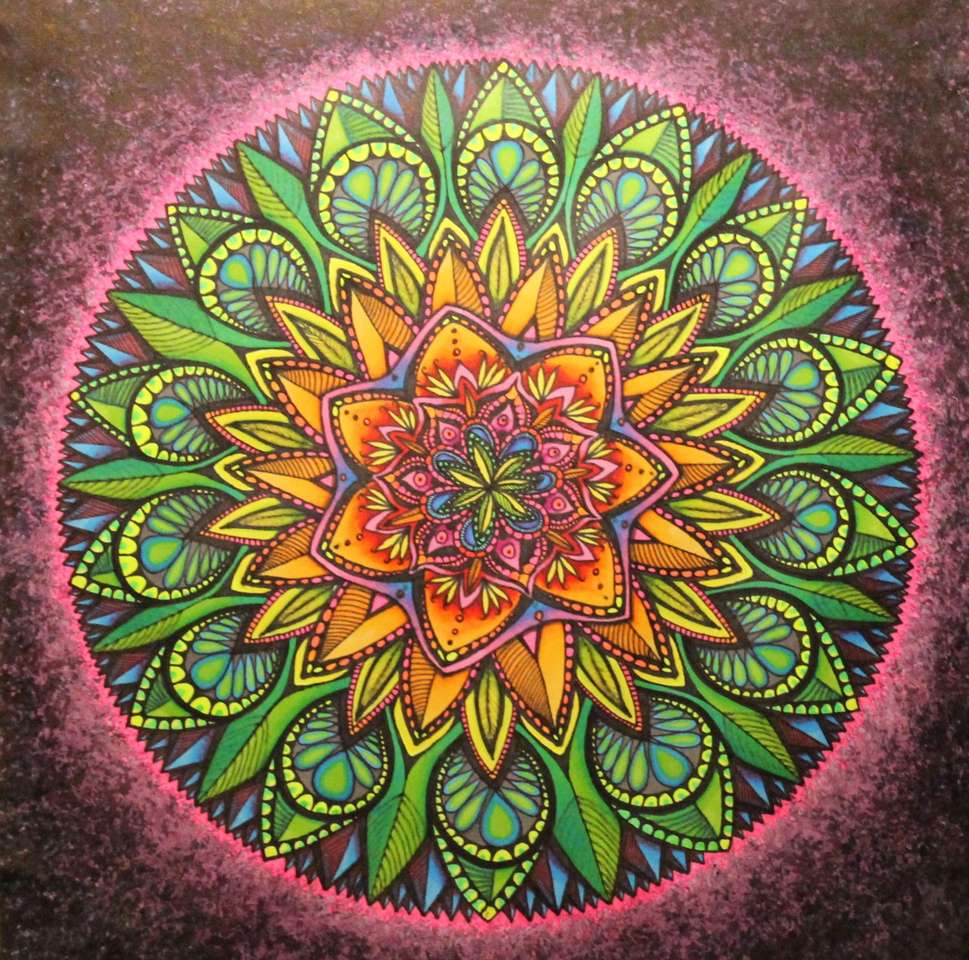 Mandala v mnoha barvách online puzzle