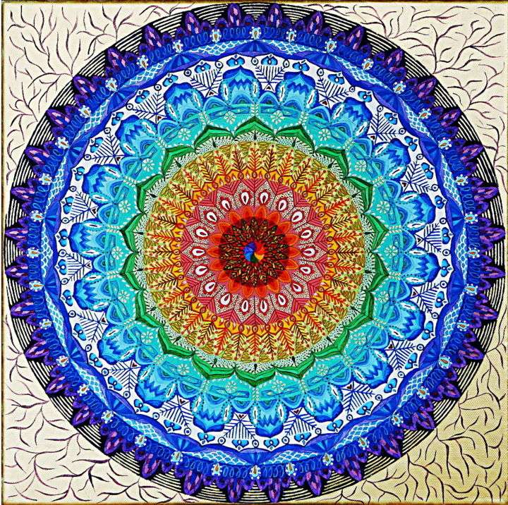 Mandala în multe culori jigsaw puzzle online