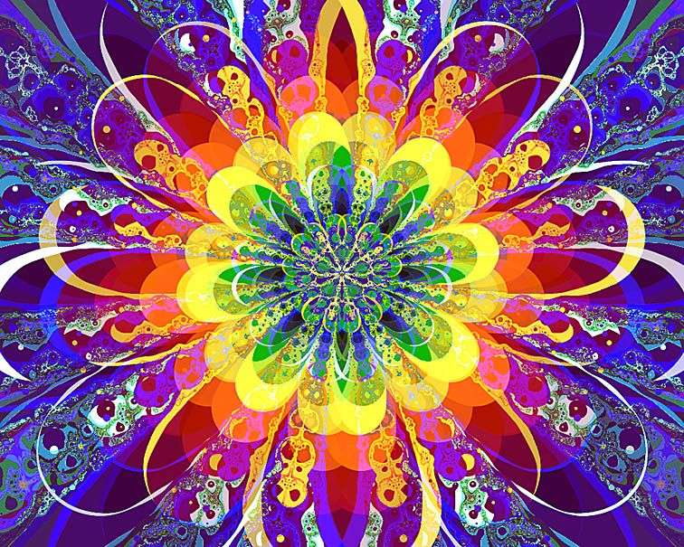 Mandala i många färger Pussel online
