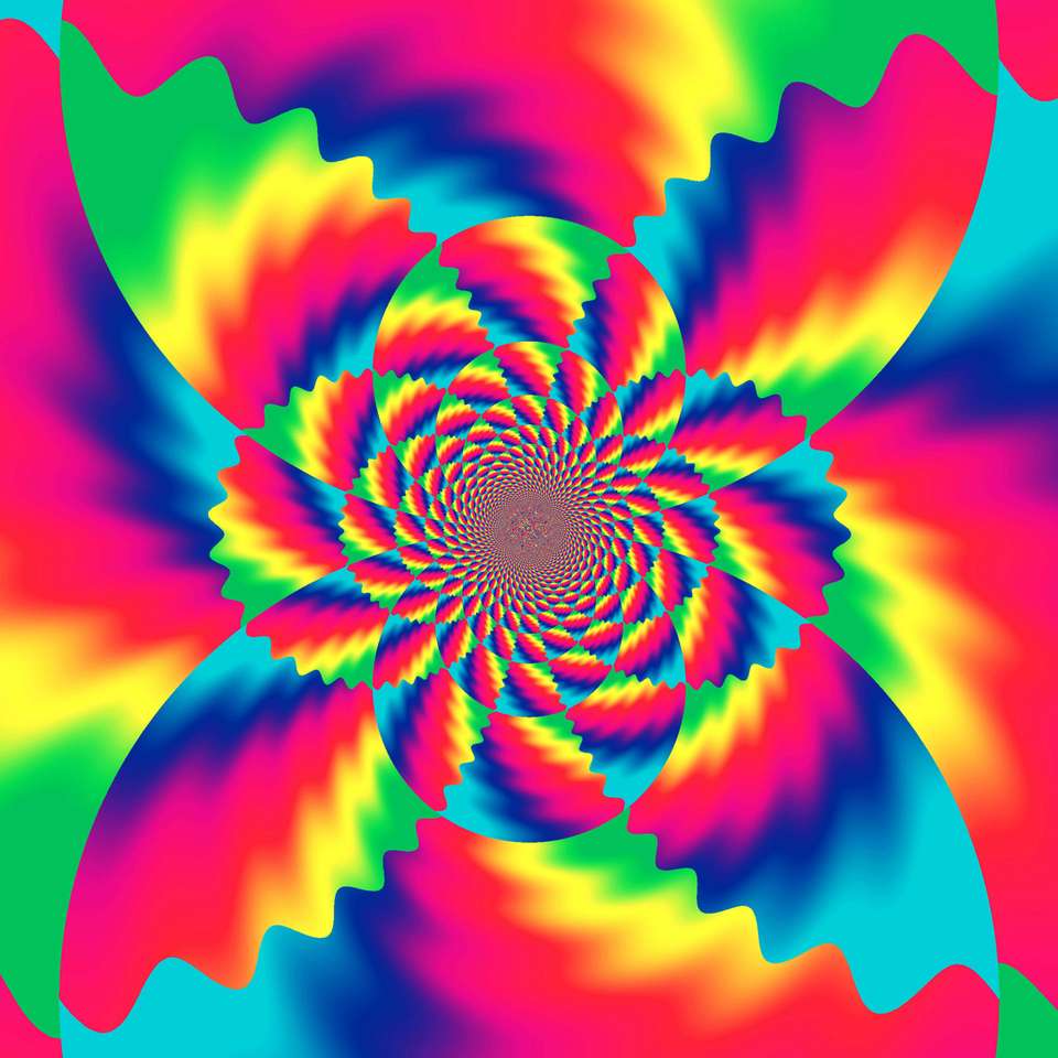 Психоделично изкуство Дъга цветове онлайн пъзел